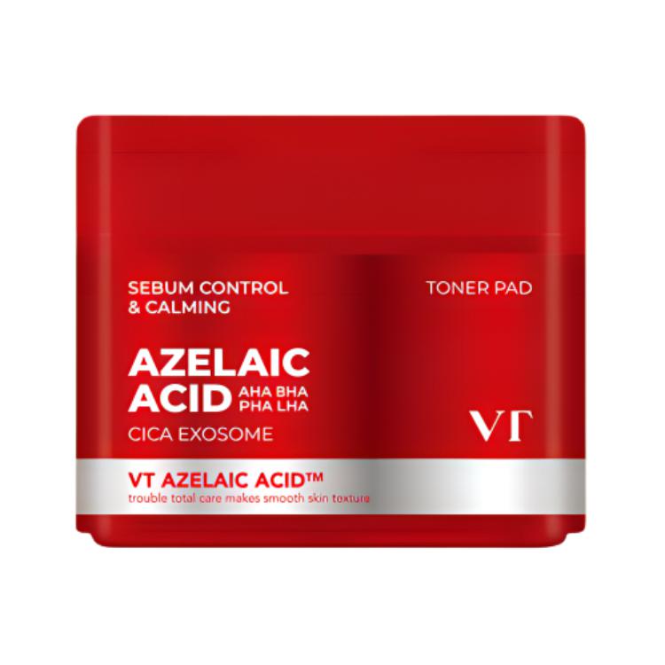 VT Тонер с азелаиновой кислотой в ватных дисках, успокаивающий и увлажняющий, для всех типов кожи, 60 шт
VT Тонер с азелаиновой кислотой в ватных дисках, успокаивающий и увлажняющий, для всех типов кожи, 60 шт