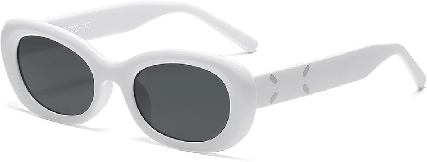 Солнцезащитные очки с защитой от УФ-излучения UV400 | Маленькая овальная оправа в стиле панк | Для женщин и мужчин, для занятий спортом на открытом воздухе и вождения DSVIGF, White
Солнцезащитные очки с защитой от УФ-излучения UV400 | Маленькая овальная оправа в стиле панк | Для женщин и мужчин, для занятий спортом на открытом воздухе и вождения DSVIGF, White