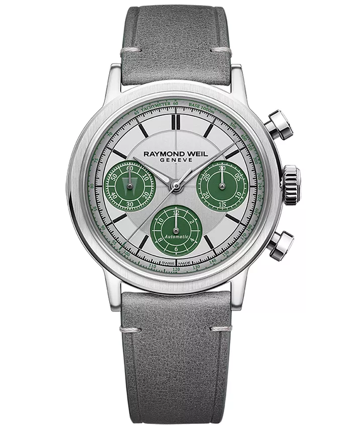 Мужские швейцарские автоматические часы-хронограф Millesime Tri-compax Largo Winch с серым кожаным ремешком 40 мм — ограниченный тираж Raymond Weil
Мужские швейцарские автоматические часы-хронограф Millesime Tri-compax Largo Winch с серым кожаным ремешком 40 мм — ограниченный тираж Raymond Weil