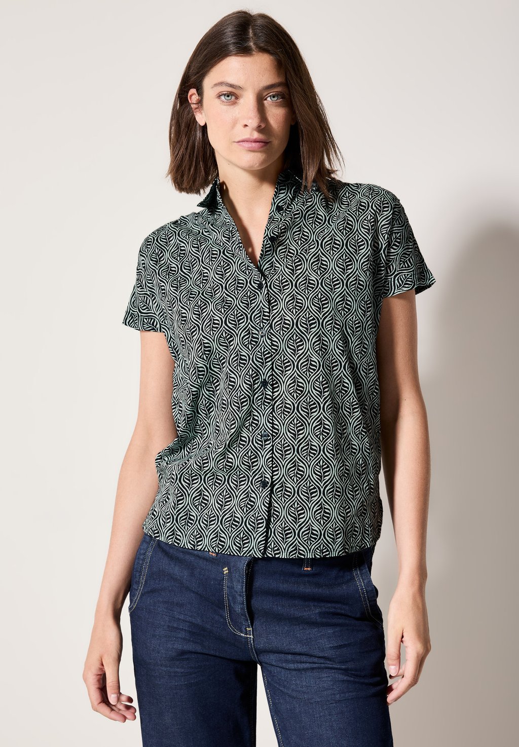 Блузка на пуговицах Cecil, темно-зеленый
Блузка на пуговицах Cecil, темно-зеленый