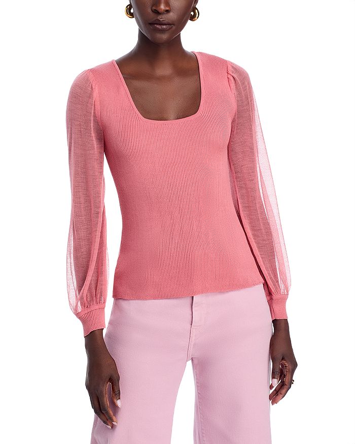 Полупрозрачный свитер с рукавами Misook, розовый
Полупрозрачный свитер с рукавами Misook, розовый