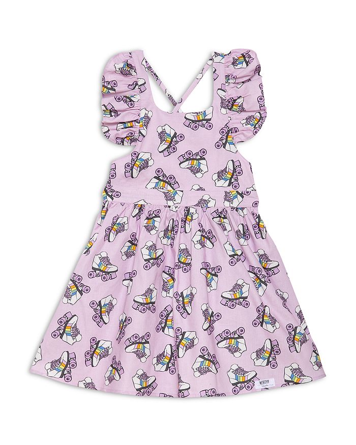 Платье для девочек с рюшами на рукавах "Rollerskates" - малыши, подростки Worthy Threads, фиолетовый 
Платье для девочек с рюшами на рукавах "Rollerskates" - малыши, подростки Worthy Threads, фиолетовый