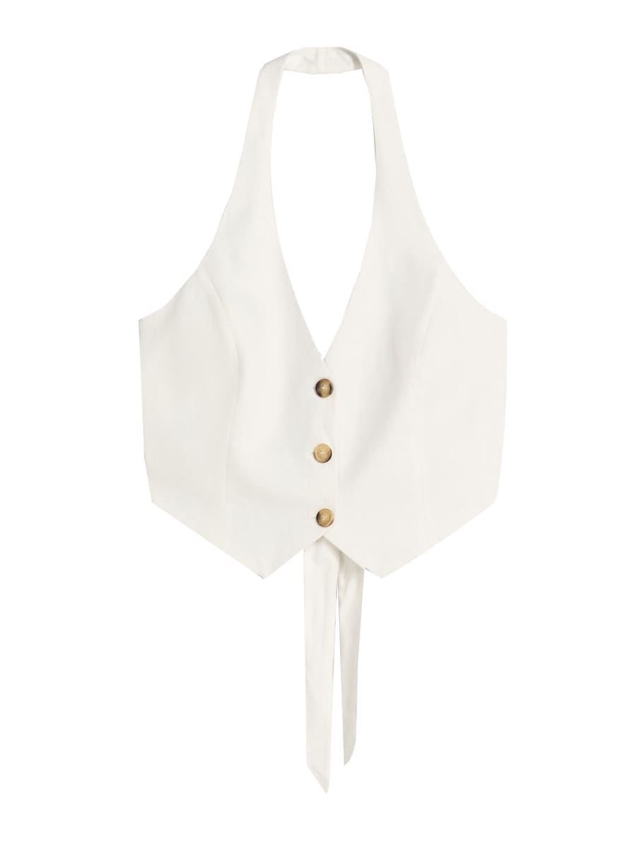 Костюмный жилет Bershka, от белого
Костюмный жилет Bershka, от белого