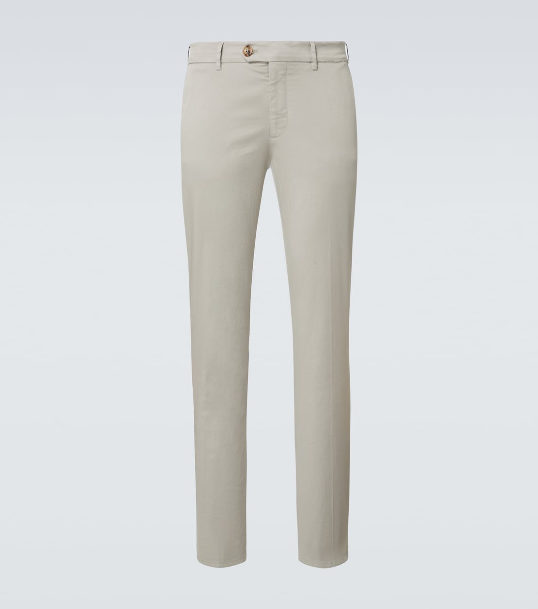 Узкие брюки из хлопкового габардина Brunello Cucinelli, хаки
Узкие брюки из хлопкового габардина Brunello Cucinelli, хаки