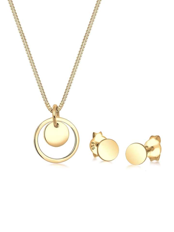 Elli Набор ювелирных украшений: диски из серебра 925 пробы, украшения в золотой оправе
Elli Набор ювелирных украшений: диски из серебра 925 пробы, украшения в золотой оправе