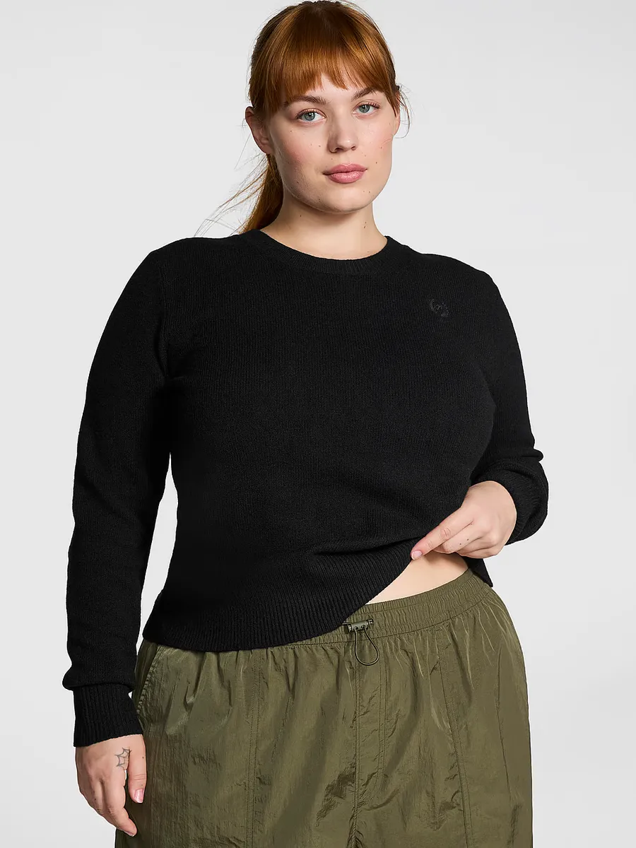 Университетский вязаный свитер с круглым вырезом Pink, черный
Университетский вязаный свитер с круглым вырезом Pink, черный