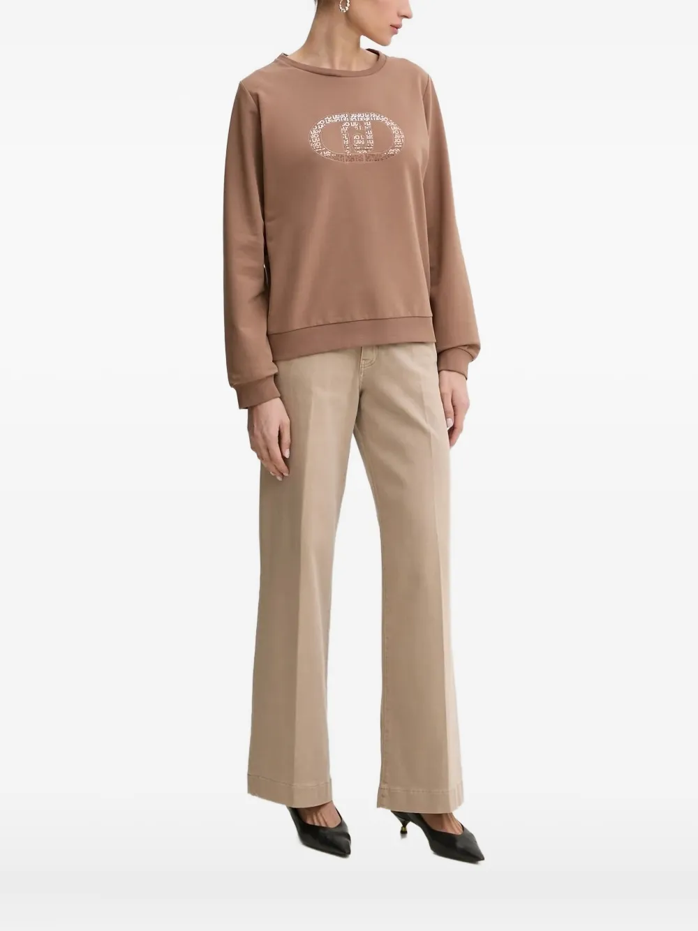 Свитер с декорированным логотипом LIU JO, коричневый
Свитер с декорированным логотипом LIU JO, коричневый