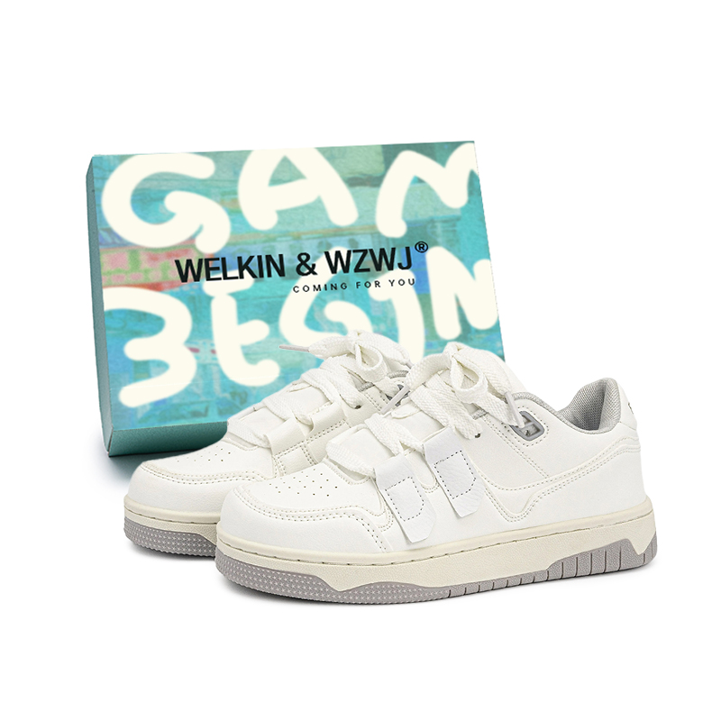 WELKIN&WZWJ Скользоустойчивые, износостойкие, легкие, увеличивающие рост низкие скейтборд-кроссовки унисекс белые, цвет White 
WELKIN&WZWJ Скользоустойчивые, износостойкие, легкие, увеличивающие рост низкие скейтборд-кроссовки унисекс белые, цвет White