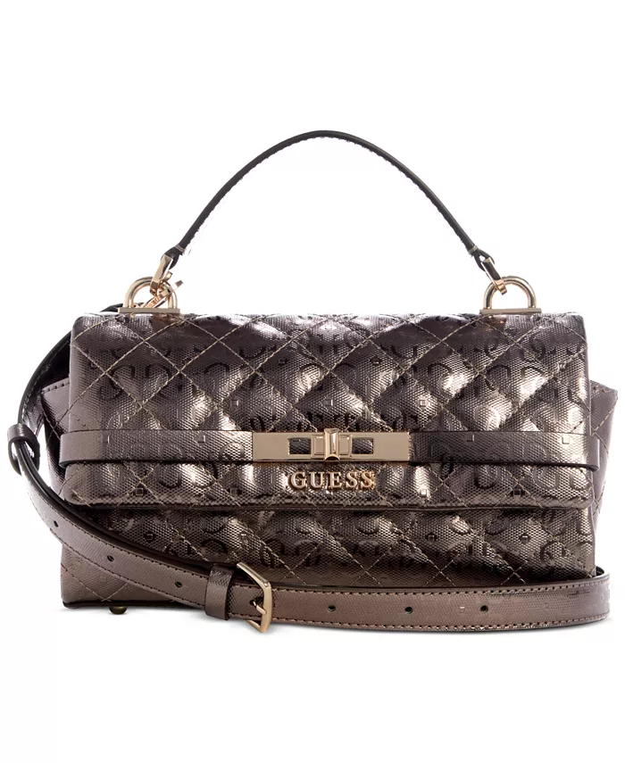 Сумка-мессенджер Idra Small с верхней ручкой и стеганым клапаном GUESS, серебряный
Сумка-мессенджер Idra Small с верхней ручкой и стеганым клапаном GUESS, серебряный