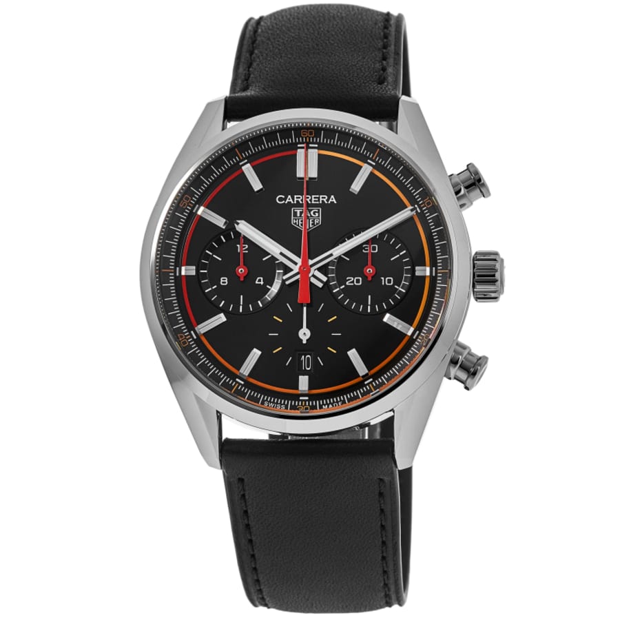 Мужские часы Tag Heuer Carrera Chronograph Automatic с черным циферблатом и кожаным ремешком
Мужские часы Tag Heuer Carrera Chronograph Automatic с черным циферблатом и кожаным ремешком