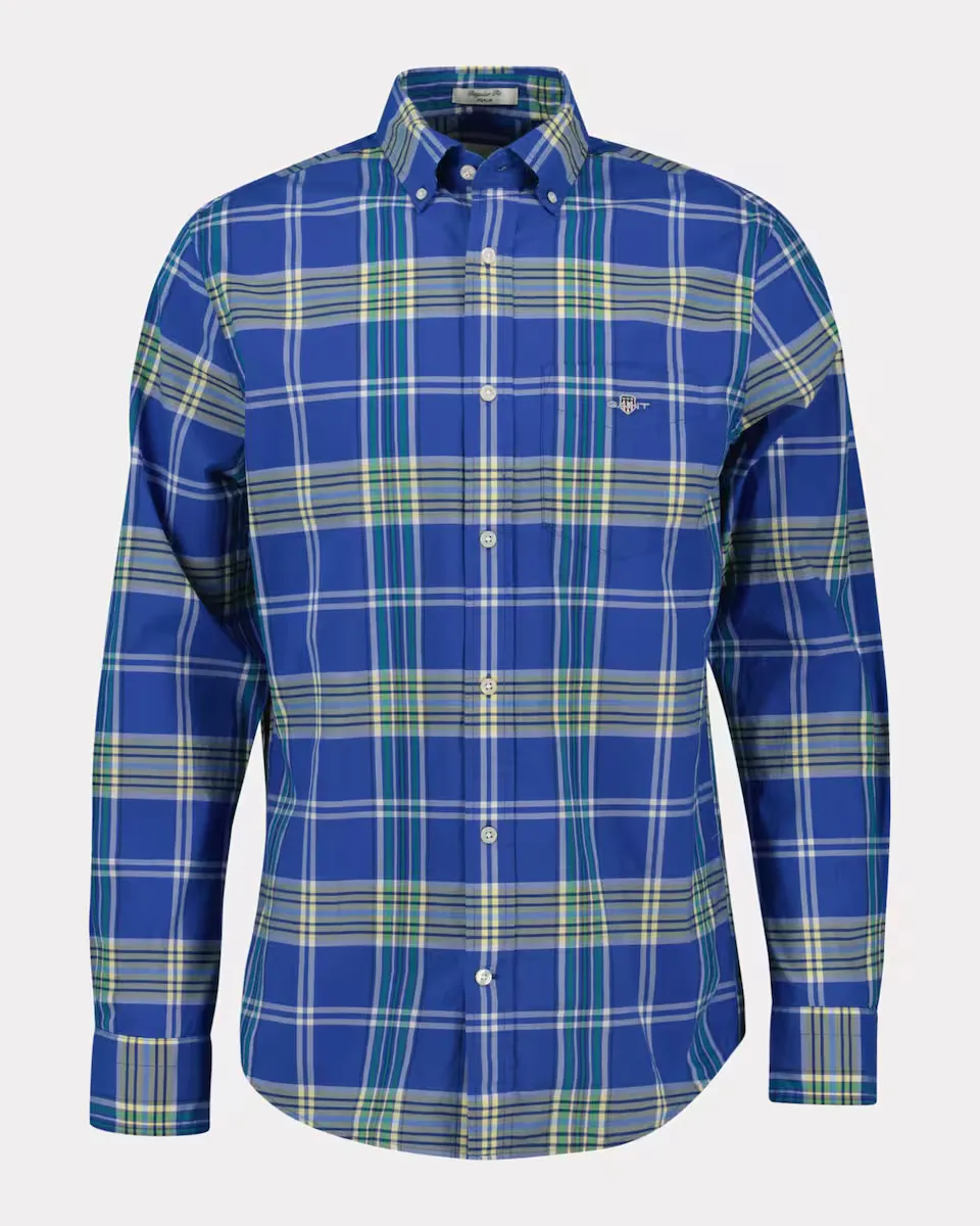 Мужская рубашка в клетку из хлопка с длинным рукавом Gant, синий
Мужская рубашка в клетку из хлопка с длинным рукавом Gant, синий