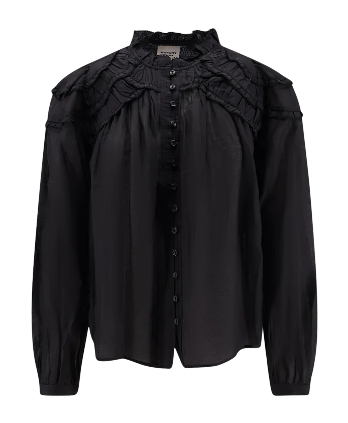 Черная рубашка с оборками Marant Ãtoile, черный
Черная рубашка с оборками Marant Ãtoile, черный
