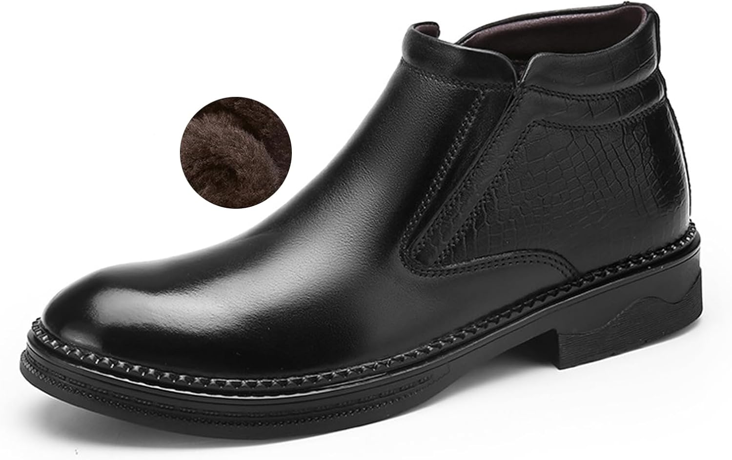 Мужские настоящие кожаные челси с массивным каблуком, ретро с заостренным носком, теплыми текстурированными эластичными вставками, без шнуровки, противоскользящие, формальные ботинки до щиколотки для работы, вечерних мероприятий и свадеб Fifilap...
Мужские настоящие кожаные челси с массивным каблуком, ретро с заостренным носком, теплыми текстурированными эластичными вставками, без шнуровки, противоскользящие, формальные ботинки до щиколотки для работы, вечерних мероприятий и свадеб Fifilap...