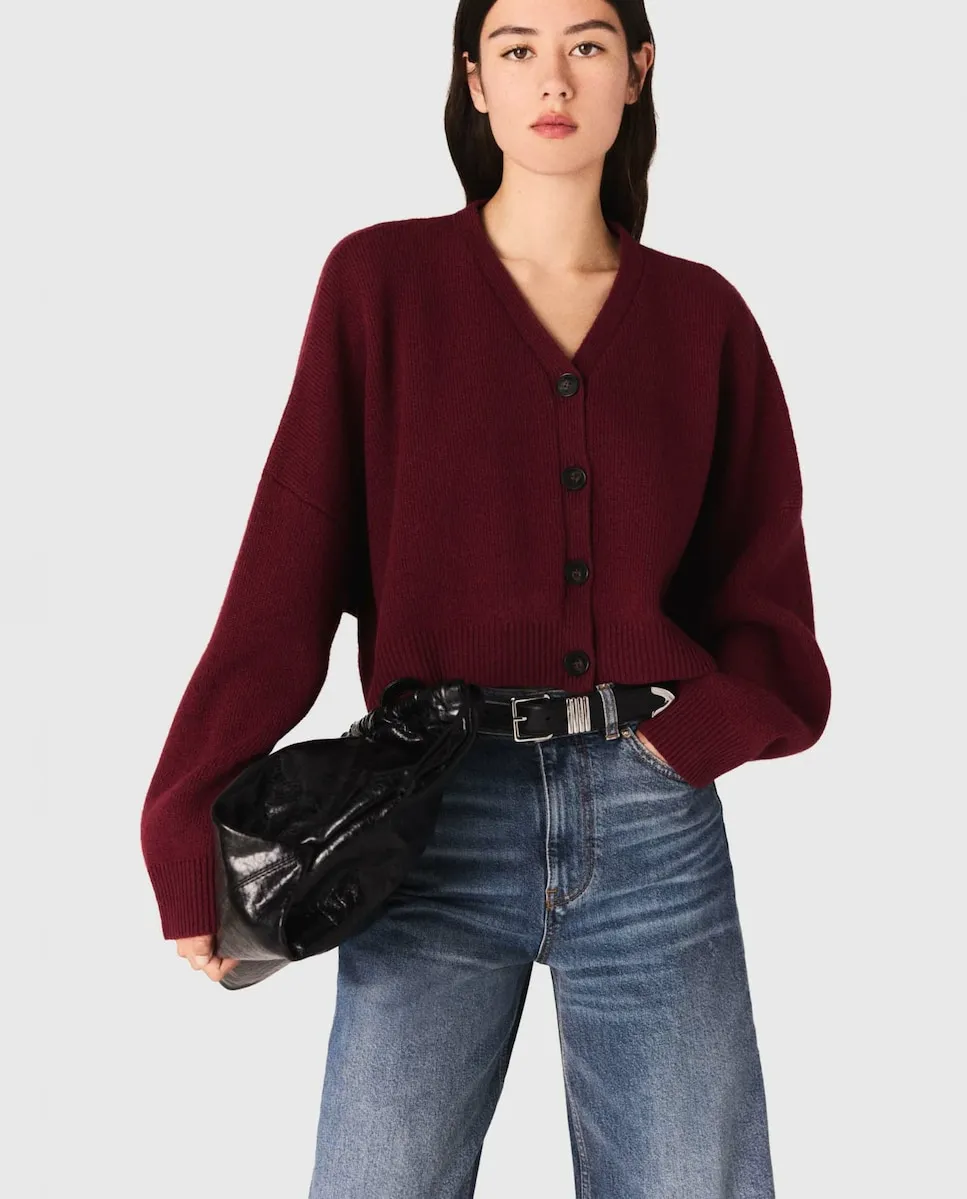 Женский короткий кардиган из смеси шерсти Maje, бордовый
Женский короткий кардиган из смеси шерсти Maje, бордовый