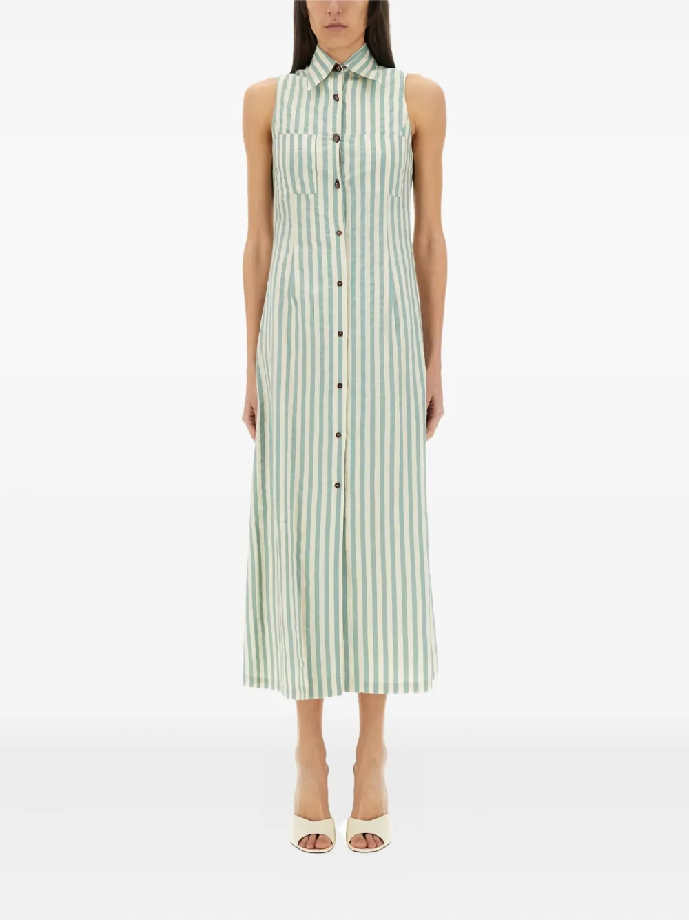 Полосатое платье миди без рукавов Alysi, зеленый
Полосатое платье миди без рукавов Alysi, зеленый