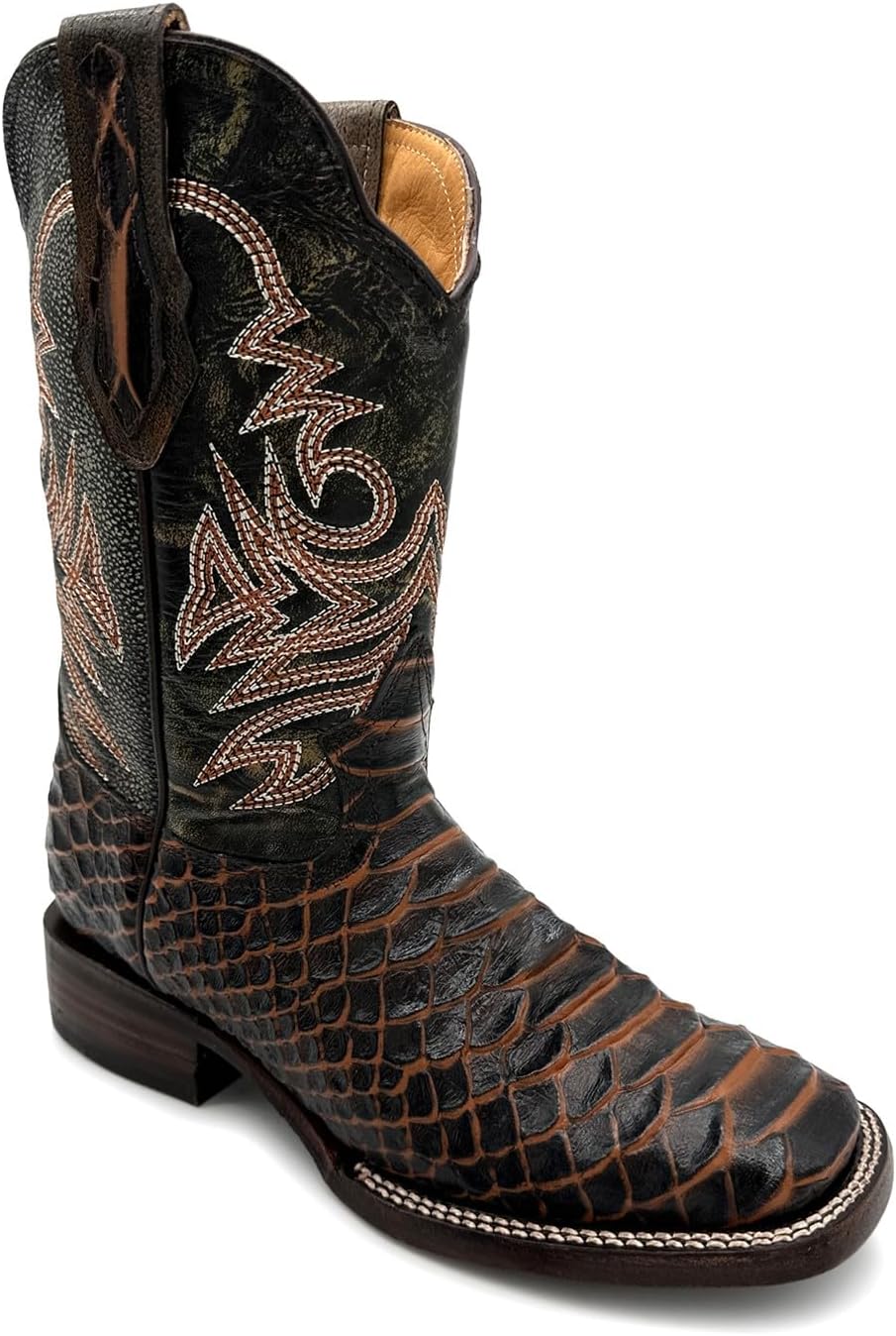 Мужские кожаные ковбойские ботинки Western Shops с экзотическим питоновым рисунком и квадратным носком The Western Shops, Miel
Мужские кожаные ковбойские ботинки Western Shops с экзотическим питоновым рисунком и квадратным носком The Western Shops, Miel