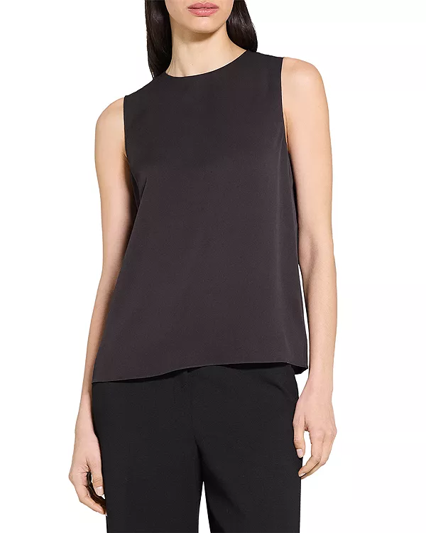 Шелковый топ без рукавов Theory, коричневый
Шелковый топ без рукавов Theory, коричневый