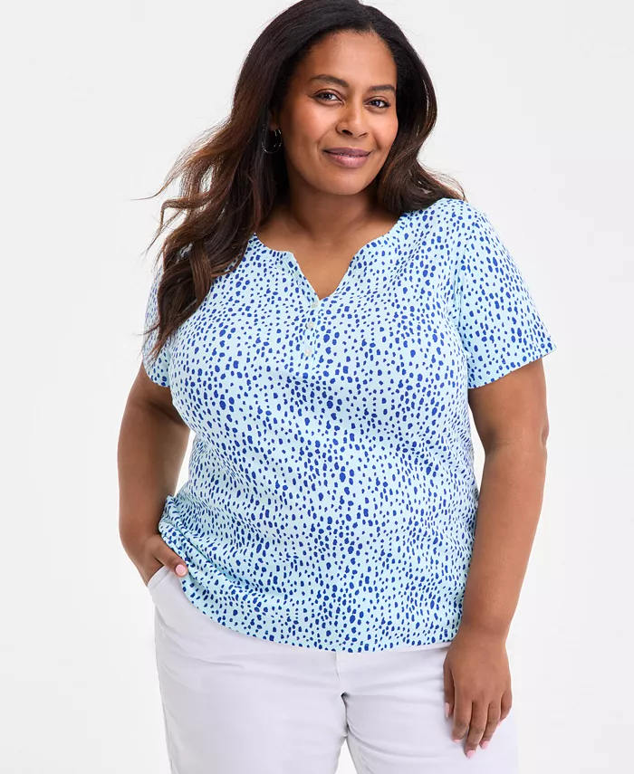 Плюс сайз принтованная футболка с коротким рукавом и планкой Style & Co, синий
Плюс сайз принтованная футболка с коротким рукавом и планкой Style & Co, синий
