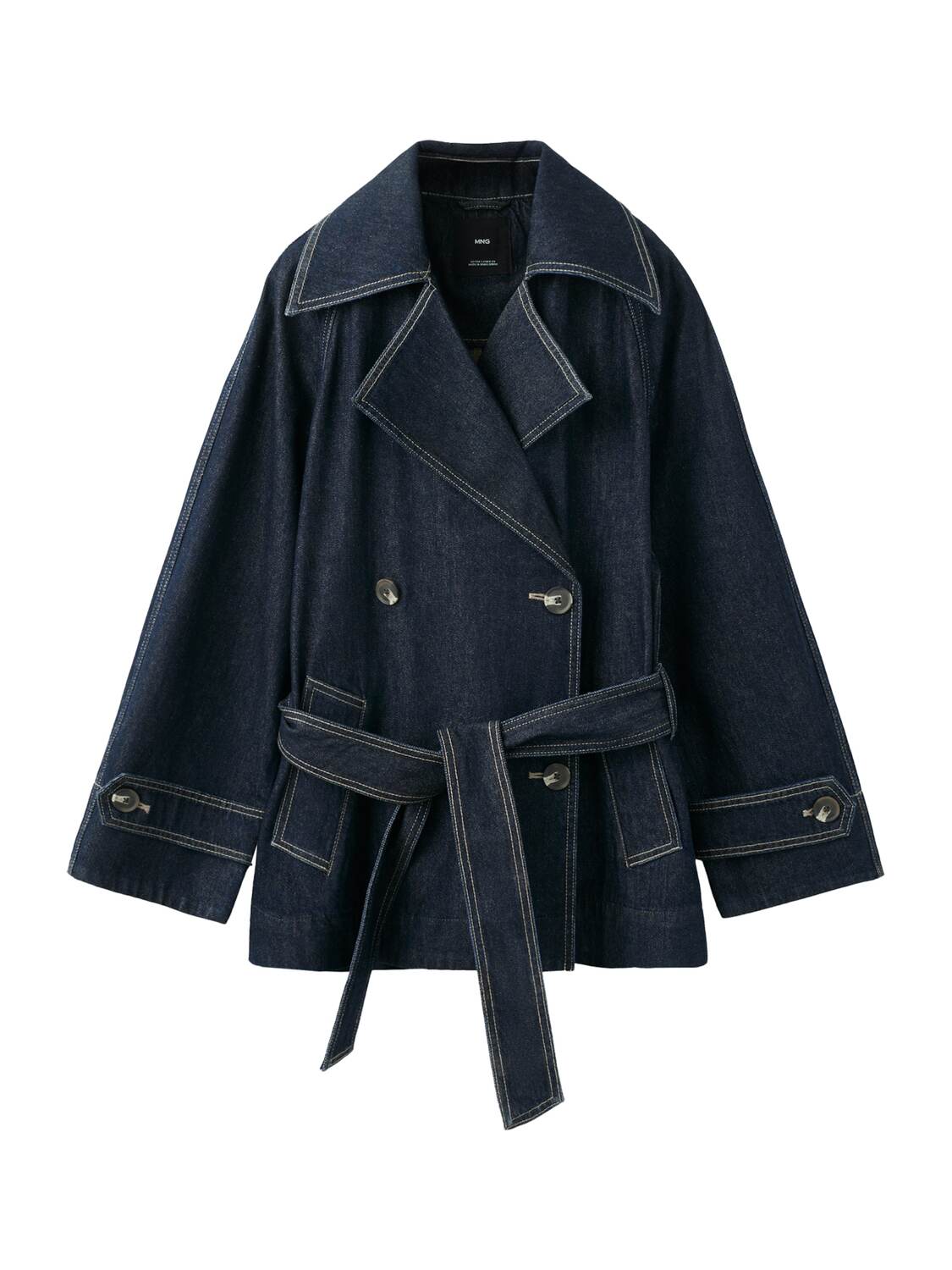 MANGO Демисезонное пальто 'ALMA' в синем дениме
MANGO Демисезонное пальто 'ALMA' в синем дениме