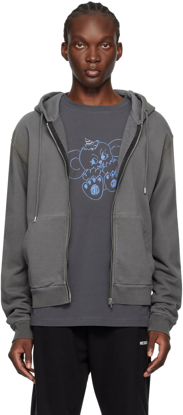 Серая толстовка с капюшоном на молнии We11done, Charcoal
Серая толстовка с капюшоном на молнии We11done, Charcoal