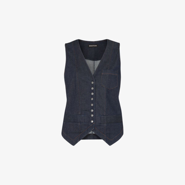 Джинсовый жилет joanna с пергаментными карманами Whistles, синий
Джинсовый жилет joanna с пергаментными карманами Whistles, синий
