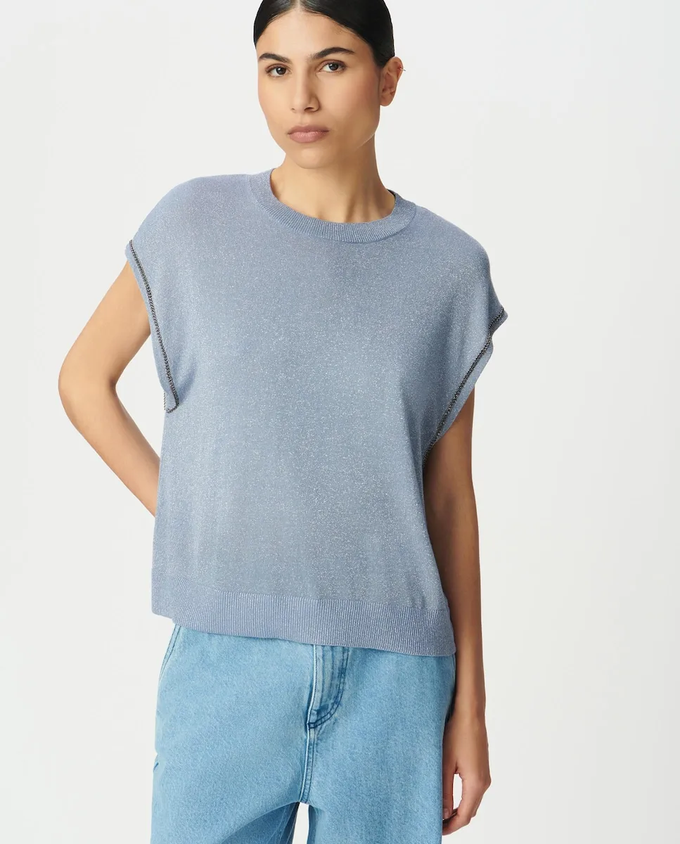 Женская майка без рукавов IKKS, светло-голубой
Женская майка без рукавов IKKS, светло-голубой