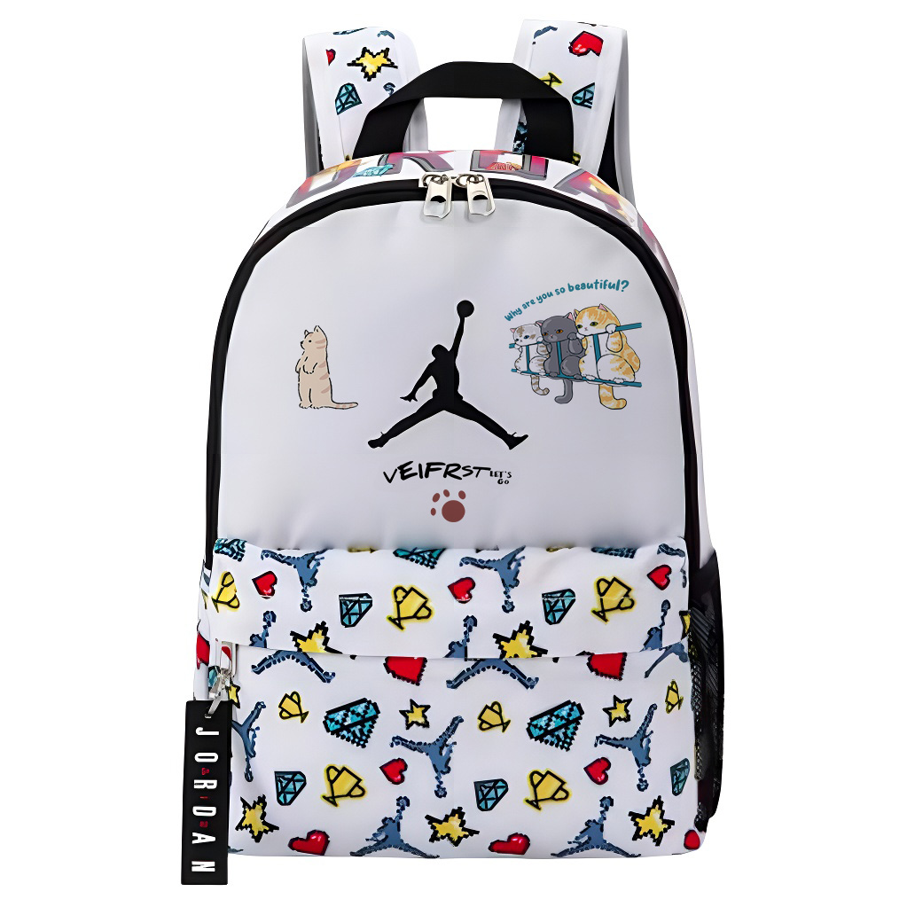 Jordan Полиэстеровый рюкзак женский белый, Curious Cat 
Jordan Полиэстеровый рюкзак женский белый, Curious Cat