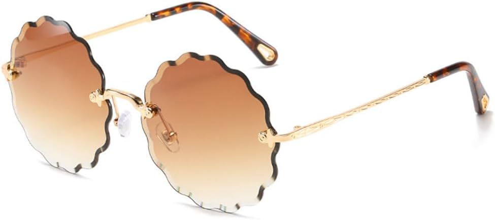 Модные круглые солнцезащитные очки с цветочным рисунком для женщин, без оправы, роскошные солнцезащитные очки для женщин с защитой от УФ-излучения UV400 LVTFCO, Wtyj077 Brown
Модные круглые солнцезащитные очки с цветочным рисунком для женщин, без оправы, роскошные солнцезащитные очки для женщин с защитой от УФ-излучения UV400 LVTFCO, Wtyj077 Brown