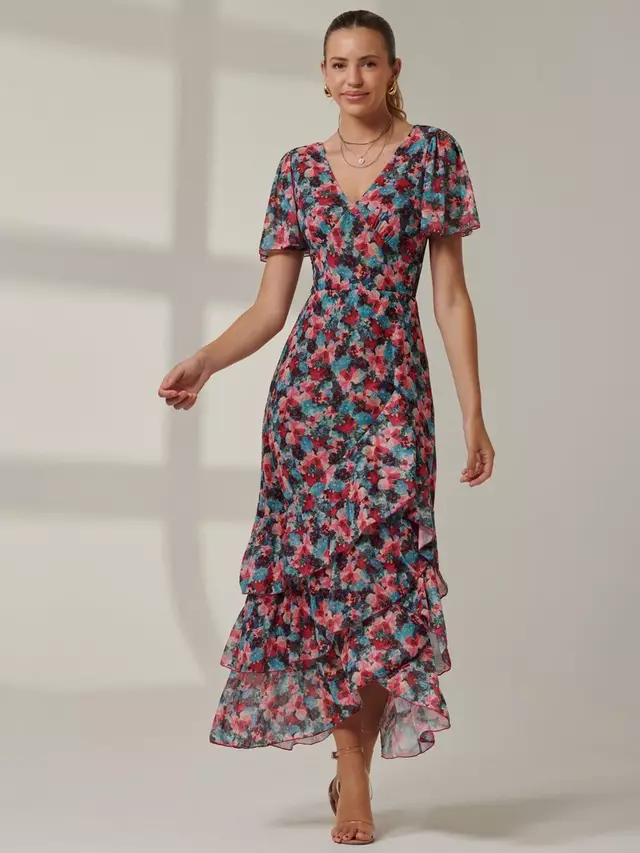 Платье Jolie Moi Floral Angel Sleeve Tiered Maxi, цвет teal/multi
Платье Jolie Moi Floral Angel Sleeve Tiered Maxi, цвет teal/multi