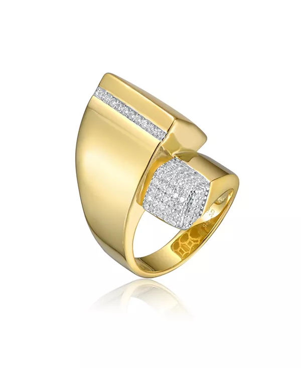 Современное открытое кольцо-манжета из стерлингового серебра 14 карат с позолотой и кубическим цирконием Genevive, gold
Современное открытое кольцо-манжета из стерлингового серебра 14 карат с позолотой и кубическим цирконием Genevive, gold