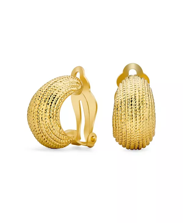 Серьги-Клипсы с широкими полукольцами, ребристыми канавками, в виде веревочной полосы, для непроколотых ушей, позолоченные Bling Jewelry, yellow
Серьги-Клипсы с широкими полукольцами, ребристыми канавками, в виде веревочной полосы, для непроколотых ушей, позолоченные Bling Jewelry, yellow