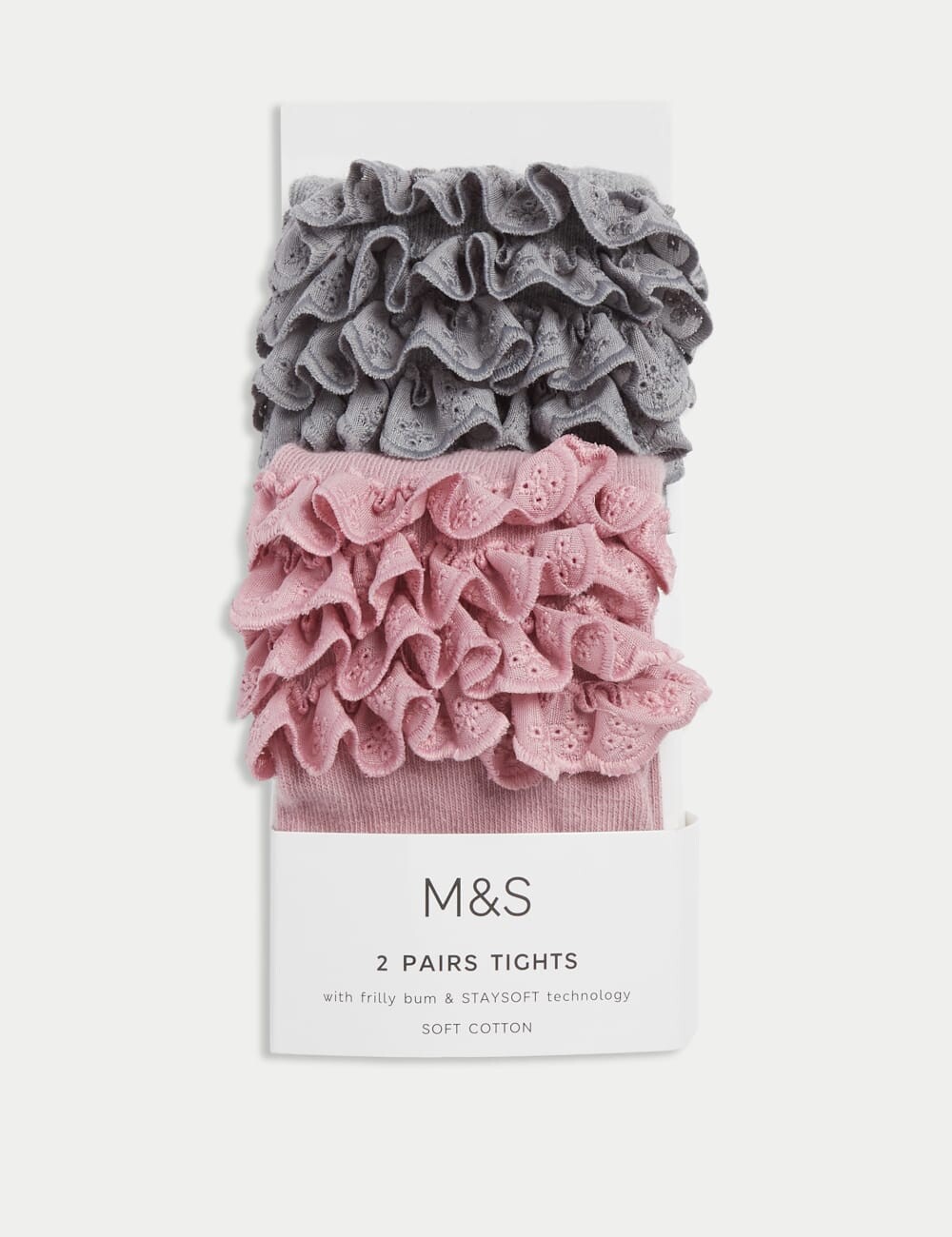 2 пары колготок с высоким содержанием хлопка и оборками Marks & Spencer, серый
2 пары колготок с высоким содержанием хлопка и оборками Marks & Spencer, серый