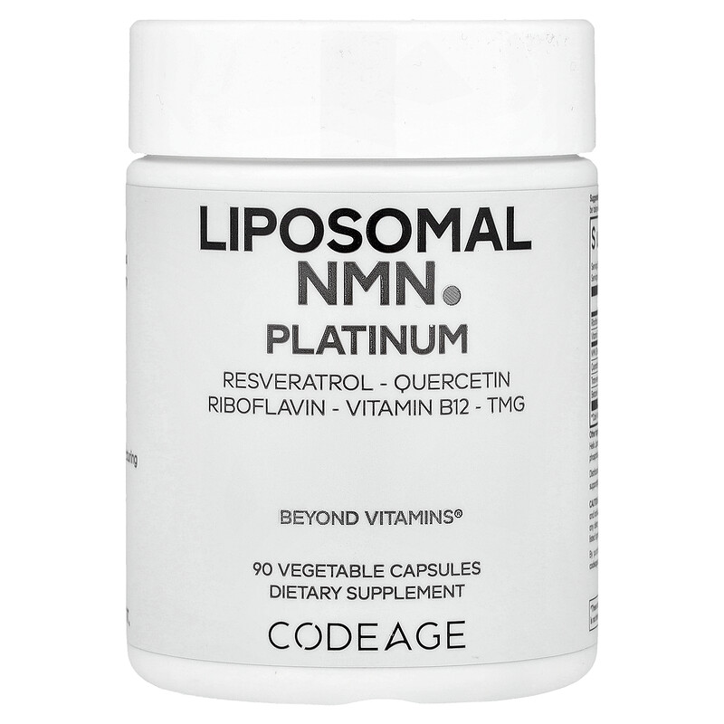 Codeage, Liposomal NMN Platinum, 90 растительных капсул
Codeage, Liposomal NMN Platinum, 90 растительных капсул