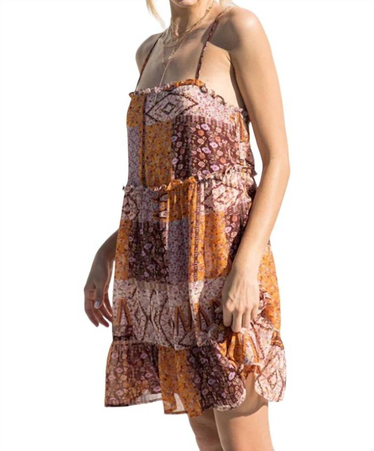 Разноцветное платье в стиле пэчворк Illa Illa, мультиколор