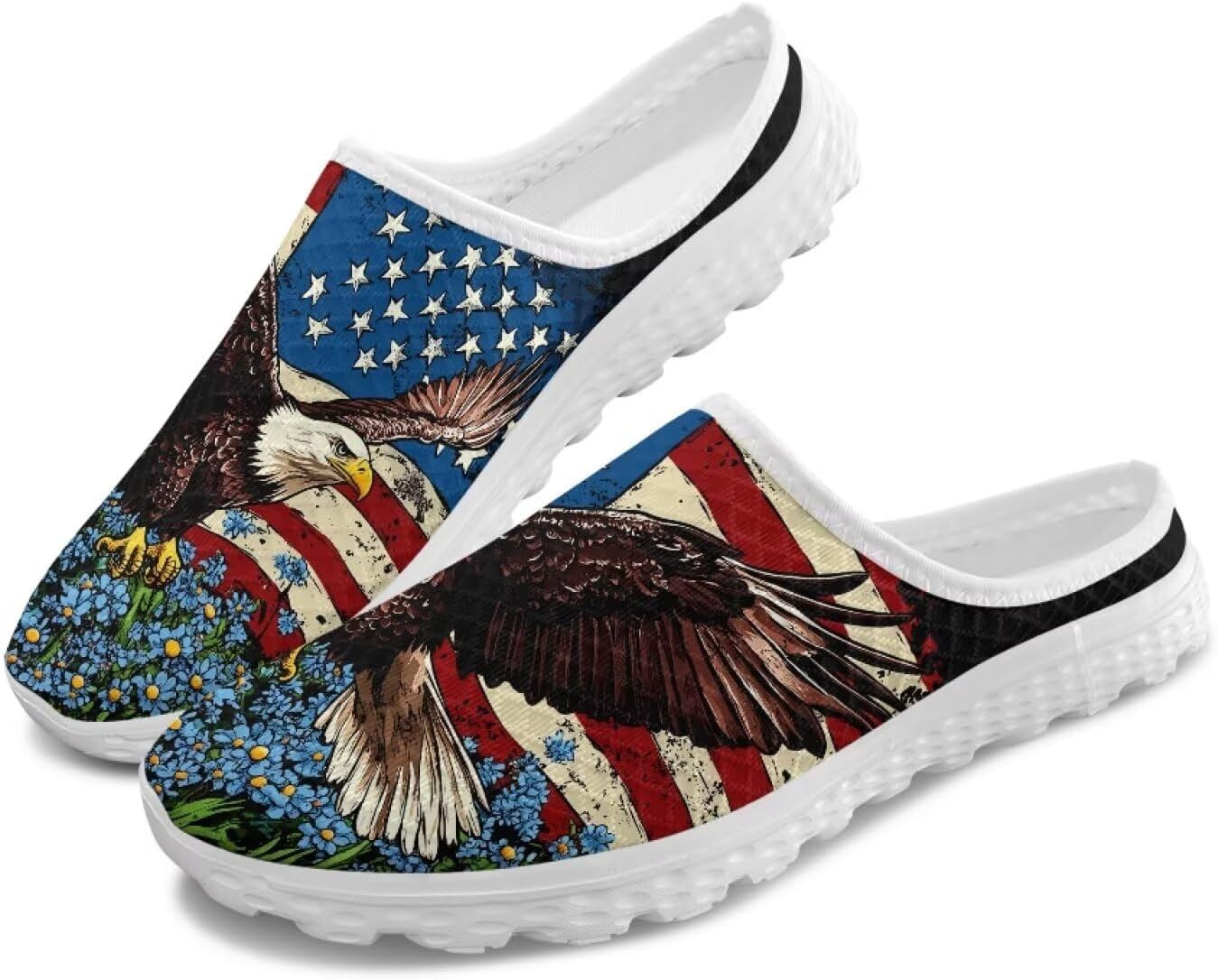 Полуботинки-тапочки, повседневные спортивные туфли без шнурков, прогулочные мюли с противоскользящей подошвой для дома и улицы, женские Tomeusey, Usa Flag Eagle Floral
Полуботинки-тапочки, повседневные спортивные туфли без шнурков, прогулочные мюли с противоскользящей подошвой для дома и улицы, женские Tomeusey, Usa Flag Eagle Floral