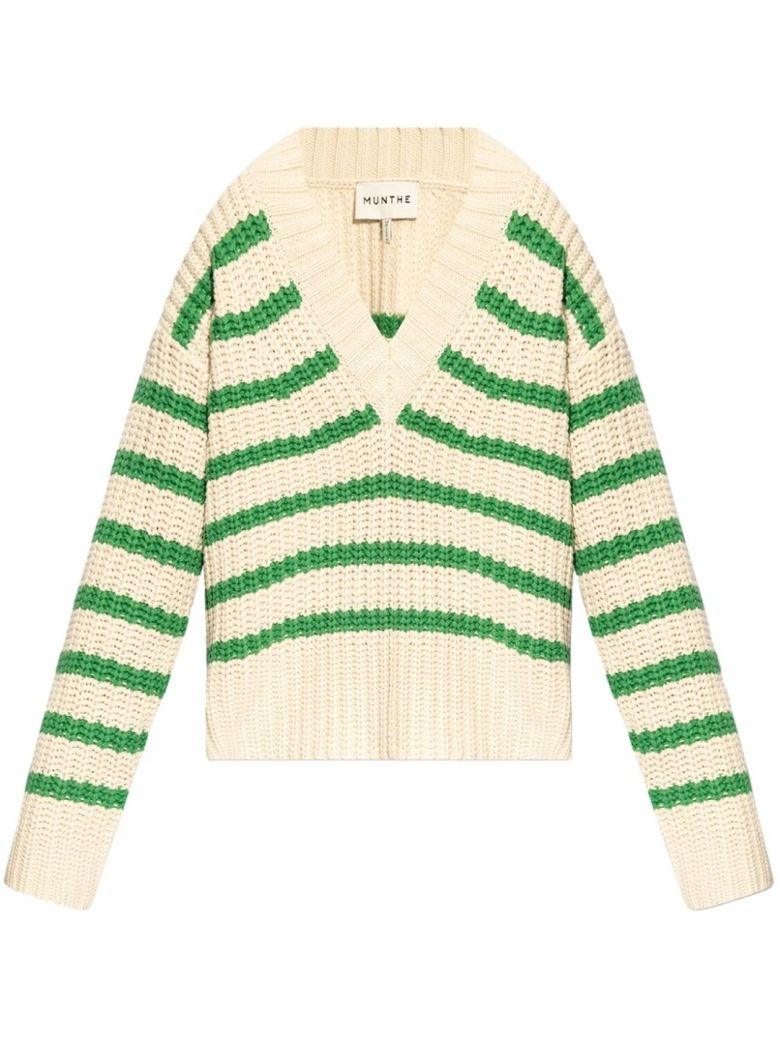 Полосатый джемпер крупной вязки MUNTHE, зеленый
Полосатый джемпер крупной вязки MUNTHE, зеленый