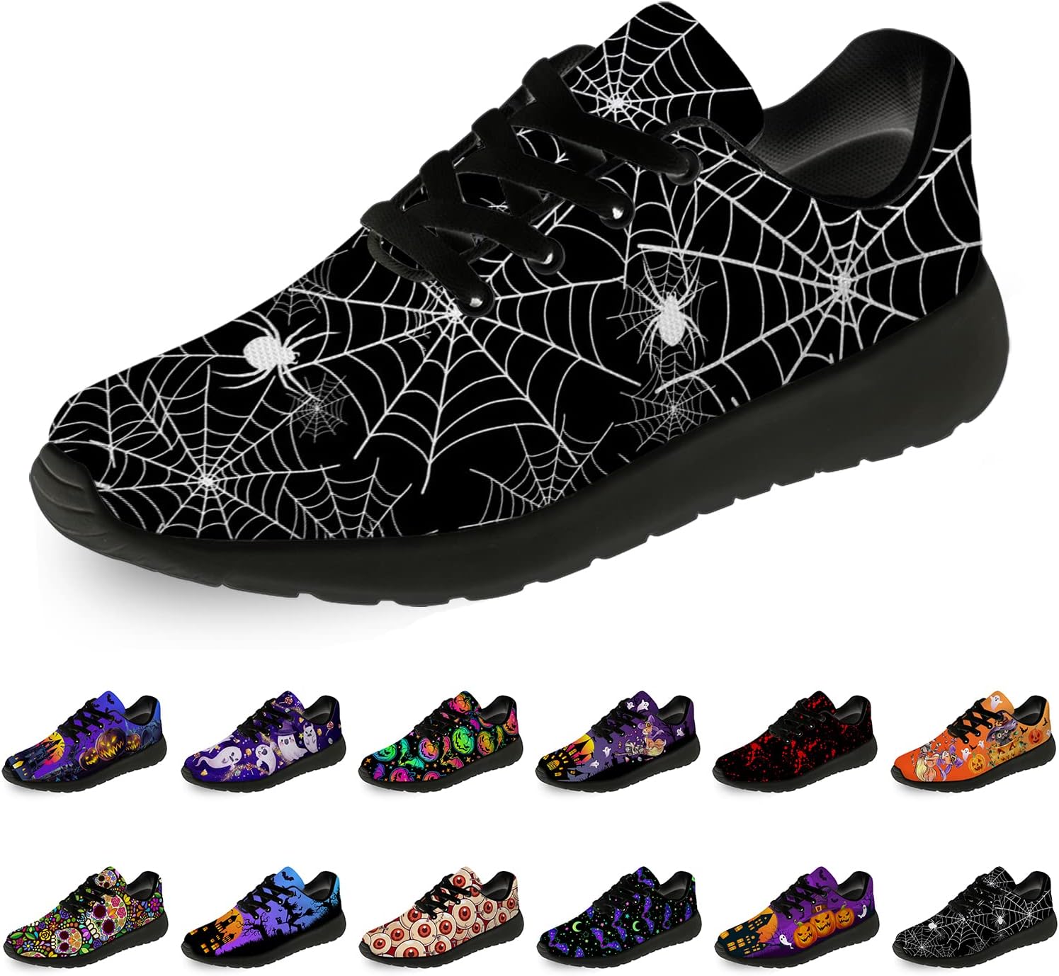 Кроссовки на Хэллоуин для женщин и мужчин, беговые, для прогулок и тенниса, с изображением тыквы, призрака и летучей мыши, подарки для мальчиков и девочек Horethy, белый/черный
Кроссовки на Хэллоуин для женщин и мужчин, беговые, для прогулок и тенниса, с изображением тыквы, призрака и летучей мыши, подарки для мальчиков и девочек Horethy, белый/черный