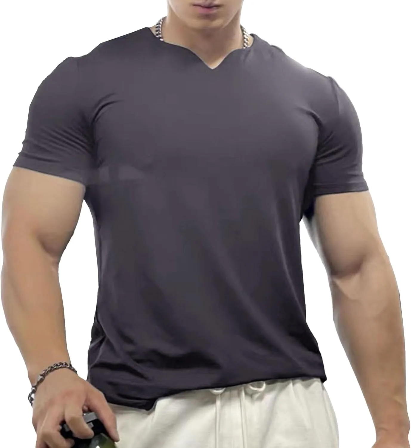 Мужская футболка V-образного выреза High-Stretch Sport, летняя, Slim Fit Maiyifu-GJ
Мужская футболка V-образного выреза High-Stretch Sport, летняя, Slim Fit Maiyifu-GJ