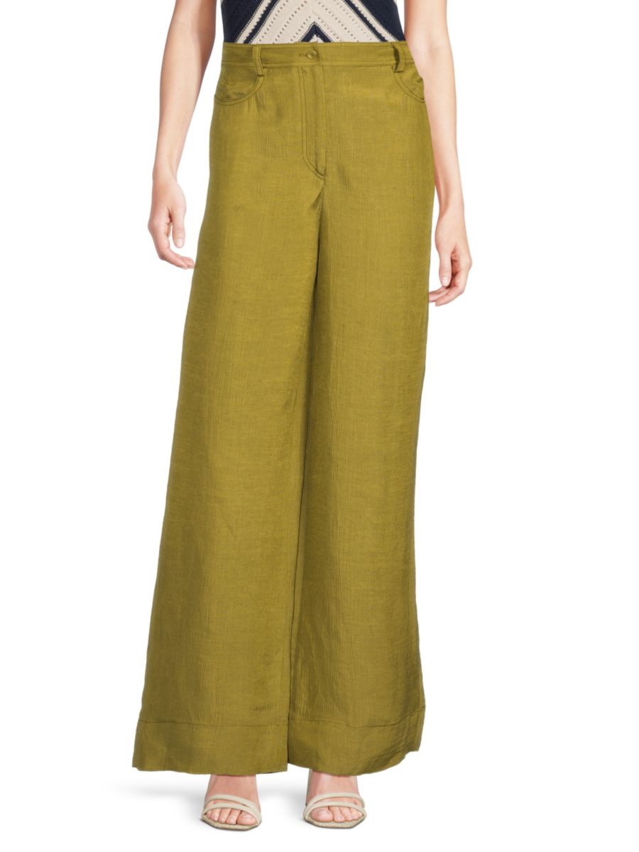 Широкие брюки с плоским передом Alberta Ferretti, зеленый
Широкие брюки с плоским передом Alberta Ferretti, зеленый