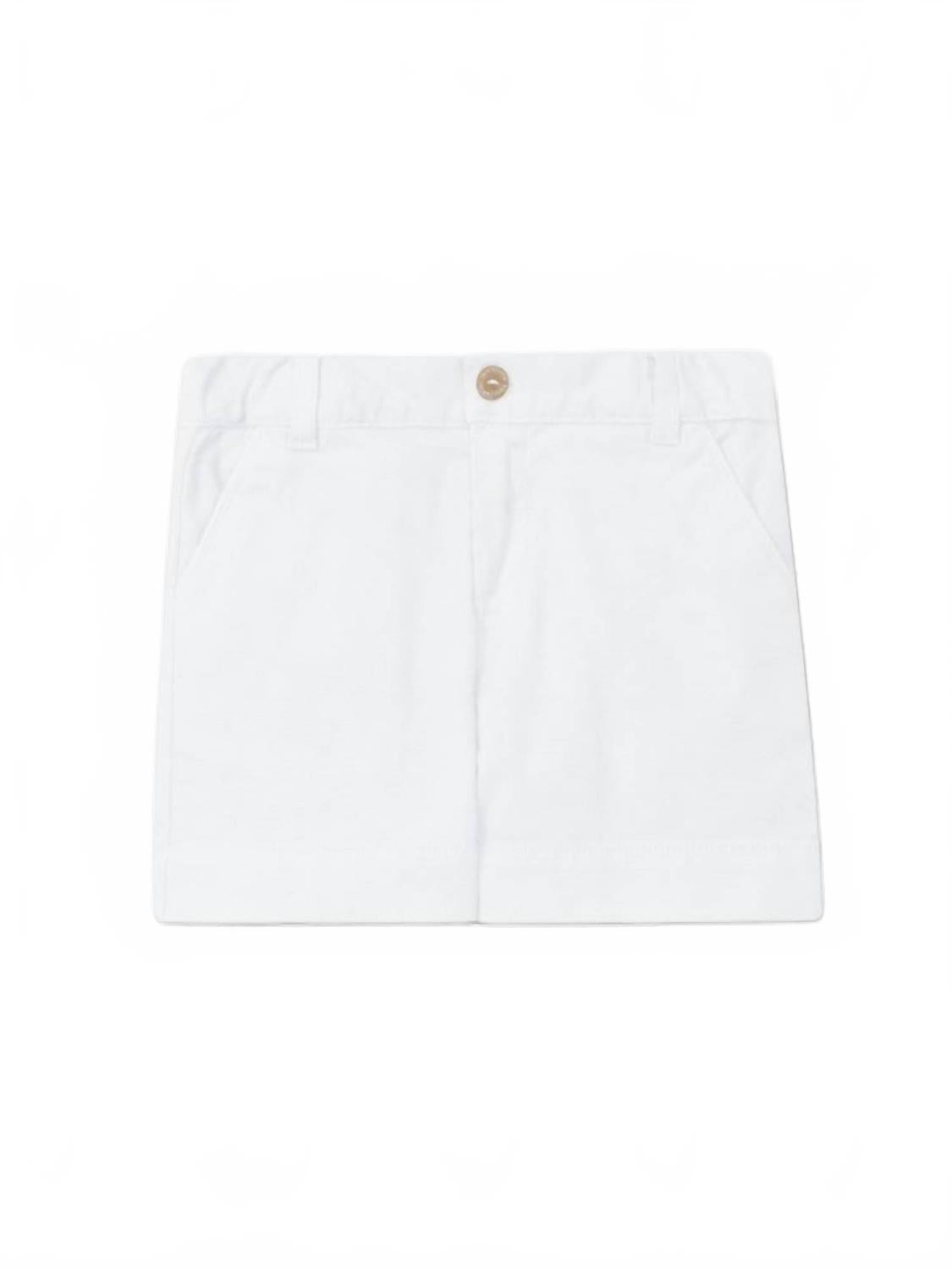 Белые хлопковые шорты для мальчиков с тремя карманами Laranjinha
Белые хлопковые шорты для мальчиков с тремя карманами Laranjinha