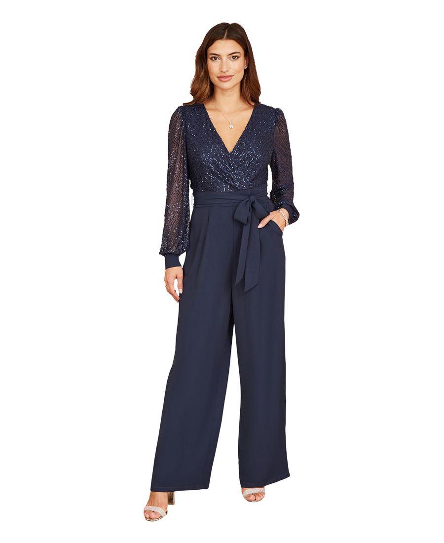 Женский комбинезон с длинными рукавами и пайетками Yumi, Navy
Женский комбинезон с длинными рукавами и пайетками Yumi, Navy