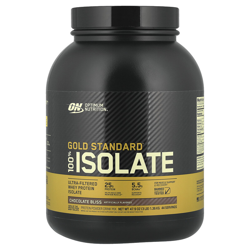 Optimum Nutrition, Gold Standard, 100% изолят, Chocolate Bliss, 1,36 кг (3 фунта)
Optimum Nutrition, Gold Standard, 100% изолят, Chocolate Bliss, 1,36 кг (3 фунта)