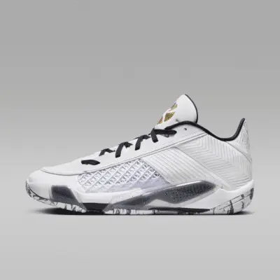 Кроссовки Jordan Air XXXVIII Low Basketball Shoes, цвет White/Black/Pure Platinum/Metallic Gold
Кроссовки Jordan Air XXXVIII Low Basketball Shoes, цвет White/Black/Pure Platinum/Metallic Gold