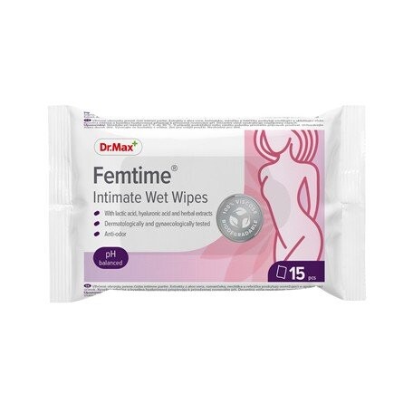 Доктор Max, Femtime Intimate Wet Wipes, Влажные салфетки для интимных зон, 15 шт., Dr. Max Pharma
Доктор Max, Femtime Intimate Wet Wipes, Влажные салфетки для интимных зон, 15 шт., Dr. Max Pharma
