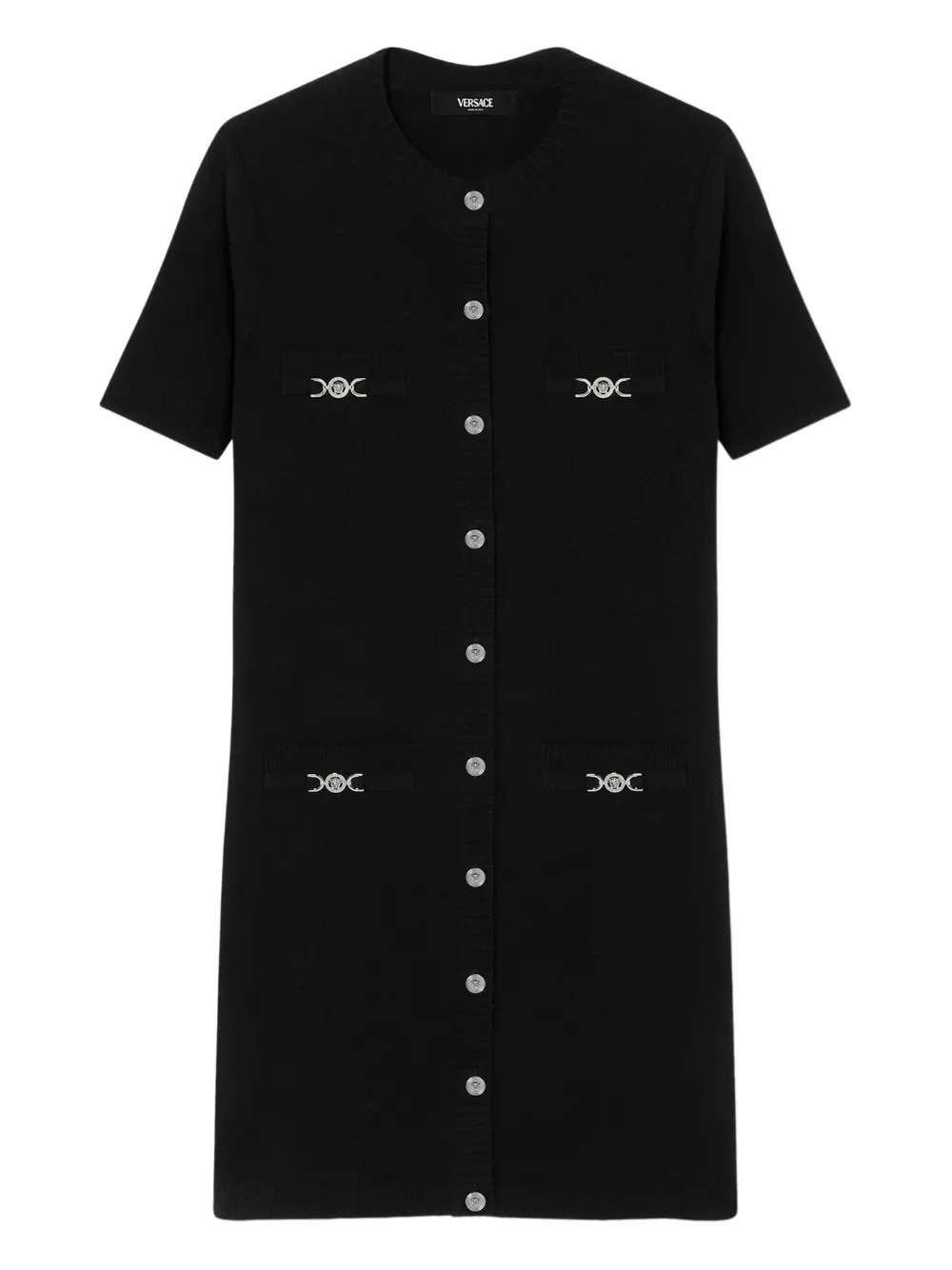 Платье мини с декором Medusa Versace, черный
Платье мини с декором Medusa Versace, черный