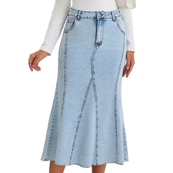 Женская джинсовая макси-юбка с высокой талией, расклешенная Inspire Chic, Light Blue
Женская джинсовая макси-юбка с высокой талией, расклешенная Inspire Chic, Light Blue