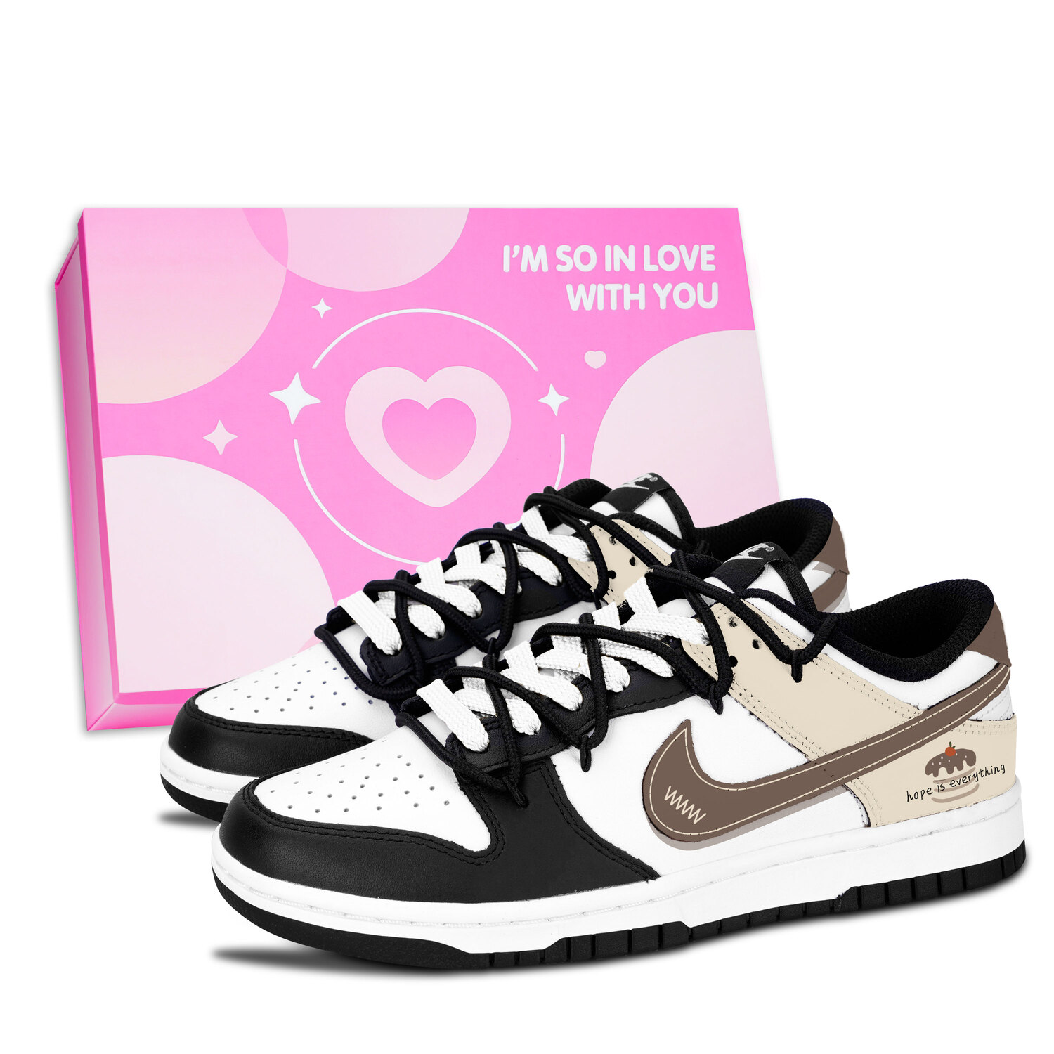 Nike Низкие кроссовки Dunk Black White, Warm Brown Qi Ya из искусственной кожи с противоскользящим и износостойким покрытием, легкой амортизацией
Nike Низкие кроссовки Dunk Black White, Warm Brown Qi Ya из искусственной кожи с противоскользящим и износостойким покрытием, легкой амортизацией