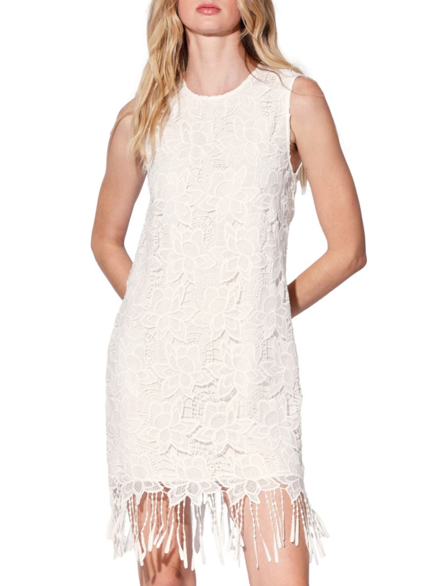 Мини-платье с кружевной бахромой Odessa Walter Baker, белый
Мини-платье с кружевной бахромой Odessa Walter Baker, белый