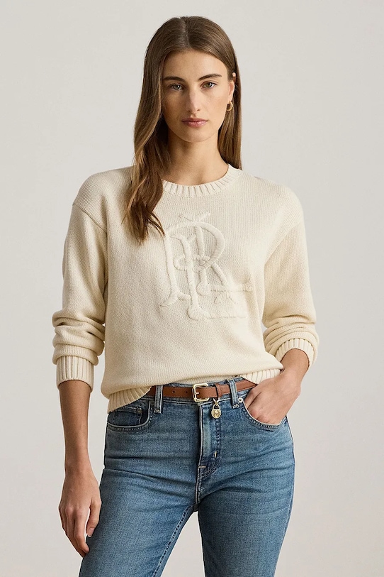 Хлопковый свитер Lauren Ralph Lauren, бежевый
Хлопковый свитер Lauren Ralph Lauren, бежевый