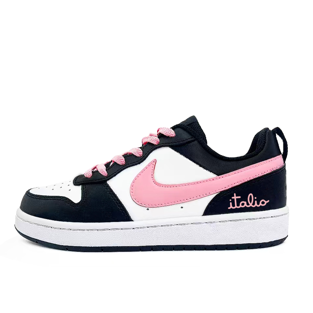 Nike Кроссовки для скейтбординга Court Borough Black Pink Sweetheart Abrasion Resistant низкие детские
Nike Кроссовки для скейтбординга Court Borough Black Pink Sweetheart Abrasion Resistant низкие детские